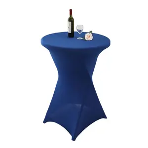 Alta qualità di colore solido Hotel banchetto di nozze tavola rotonda fiera mostra copertura tavolo elastico tovaglia per evento