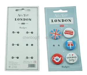 Aangepaste Souvenir Londense Tinnen Knop Badge Set (6 Stks/set Verpakking), Pin Badge Verpakking Cadeau Badge Badge