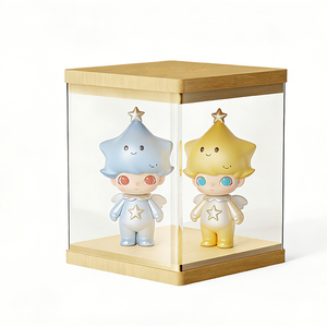 Clear Acrylic <b>Display</b> <b>Case</b> for Hobby Collectibles, Easy Assemble Dust Cover Showcase, Storage Plastic Box with Wood Base/Speaker - Product Image 1