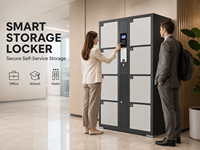 Casier de rangement intelligent à 8 portes avec serrure électronique et serrure à clé, armoire de rangement en libre-service assemblée pour bureau, école, hôtel, salle de sport
