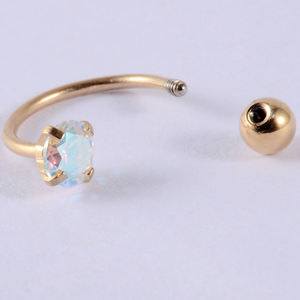 Nouveau design clous d'oreille en acier inoxydable fer à cheval Piercing Zircon Labret clous à lèvres oreille Cartilage <span class=keywords><strong>Targus</strong></span> Daith Piercing bijoux 20G - Product Image 6