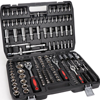 Ensemble de clés à douilles de 171 pièces de 1/4 pouce avec boîte de rangement rigide OEM et boîte à outils de réparation automobile