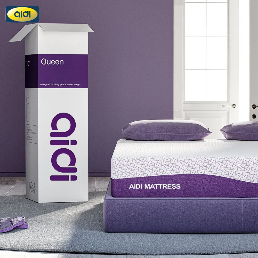 Purple Mattress Twin Full Queen King Size With Knitted Fabric Gel Memory Foam Hybrid Mattress Bedroom Sets Roll Up In A Box