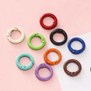 Colorful Zinc Alloy Spring Buckle Ring <b>Small</b> Painted Open Circle For Phone Chain <b>Bag</b> DIY Accessory - Product Image 3