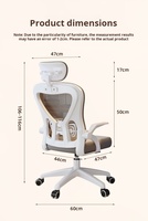 Chaise de bureau pivotante de style moderne et confortable, base en nylon, dossier en plastique blanc, personnalisable et réglable