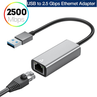 Adaptador Gigabit Ethernet USB 3.0 Tipo C de 2.5 Gbps, Convertidor de Tarjeta de Red con Cable USB3.0 a RJ45 de 2500 Mbps para Computadoras Portátiles y de Escritorio con Windows y Mac