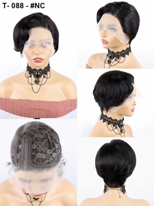 Parrucca riccia Pixie frontale in pizzo con pellicola svizzera Hd all'ingrosso Glueless parrucca anteriore in pizzo con capelli umani brasiliani allineati con cuticole vergini grezze - Product Image 3