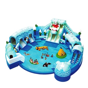 สไลเดอร์สระว่ายน้ำสวนสนุกสวนน้ำแบบเป่าลมพร้อมสระว่ายน้ำ - Product Image 1