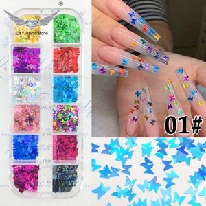 CY Color mezclado mariposa corazón pegatinas calcomanías brillo uñas arte lentejuelas Decoración - Product Image 2