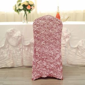 Elegant Rose Spandex Dining <b>Chair</b> Slipcover Graceful Design for Wedding and Home Use - Product Image 5