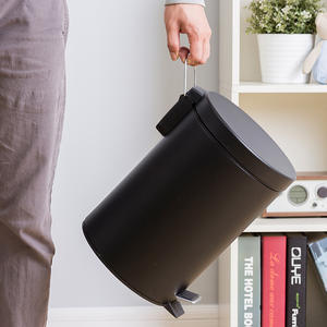 Gran oferta, cubos de basura pequeños con Pedal para uso doméstico, 5L, 7L, 12L de capacidad, cubo de basura negro de cierre suave para baño para inodoros - Product Image 3