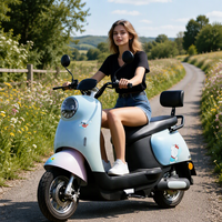 Moped électrique à 3 vitesses, homologué CE, avec batterie au plomb amovible, frein à tambour, double suspension, cadre en acier au carbone, européen