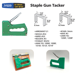 Pistola grapadora manual multifunción JY609 para tapicería, carpintería y plástico JT-21, 24, 4(5/32")-14mm(9/16") de alta resistencia - Product Image 2