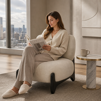 Fauteuil inclinable en bois massif de petite taille, style crème, pour salon et réception de salon de beauté