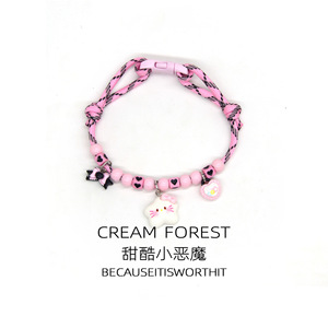 Collier pour chien avec pendentif étoile mignon, collier rose et noir de style doux et cool, décoration de collier pour chat, réglable pour Bichon - Product Image 5