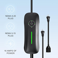 Nouvelle borne de recharge portable pour véhicules électriques Sixpenceev NACS 3,5 kW, 240 V, 16 A, station de charge rapide réglable avec couvercle ouvrable et câble de 5 m à un clic