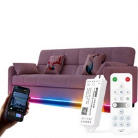 Contrôleur LED SPI intelligent adressable RGBIC pour bande LED, avec variateur d'intensité, application BT Mesh, télécommande RF 2.4G et synchronisation de groupe, compatible 5V 12V 24V