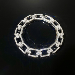 Pulsera de Cadena Cuadrada para Mujer y Hombre, Estilo Urbano, Uso Diario, Accesorio de Muñeca, Joyería de Moda - Product Image 6