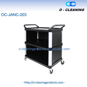Carrito de Almacenamiento de Plástico de 3 Niveles O-Cleaning, Carrito de <span class=keywords><strong>Servicio</strong></span> Médico, Carrito Rodante para <span class=keywords><strong>Servicio</strong></span> de <span class=keywords><strong>Limpieza</strong></span> de Restaurantes/Hoteles - Product Image 3