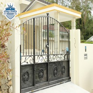 Màu đen đôi <span class=keywords><strong>Swing</strong></span> cổng trang trí hàng rào đôi <span class=keywords><strong>Swing</strong></span> cổng cho người đi bộ rèn sắt cổng chính cho nhà ở - Product Image 5