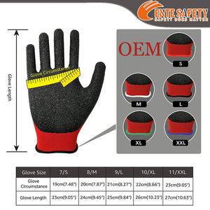 Hombres Industrial Grip Heavy Duty Seguridad Mano Látex Venta al por mayor Construcción Goma Jardín Guantes y equipo de protección Guantes DE TRABAJO - Product Image 4