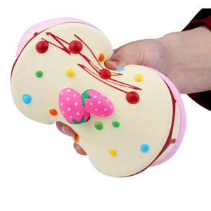 Cartoon <b>Strawberry</b> Round <b>Cake</b> Toy Soft Plastic Cute Promotional Gift <b>Decorative</b> Item - Product Image 3