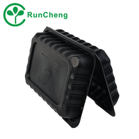 9*6 pouces 1 compartiment boîte en plastique recyclé boîte à lunch conteneur alimentaire écologique micro-ondes boîte à lunch (150 pièces/carton)