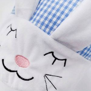 Panier de Pâques 2026 avec oreilles de lapin, paniers en peluche mignons, grand seau de Pâques à carreaux avec lapin - Product Image 4