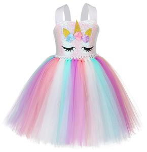 Costume da Unicorno Arcobaleno con Tutù per Bambine - Product Image 2