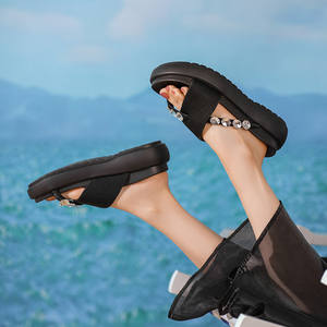 Sandalias de plataforma con punta abierta y pedrería, estilo casual, para mujer, ideales para la playa en verano. - Product Image 2