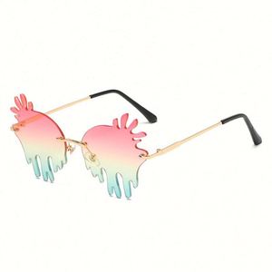 Nouveautés 2020 : Lunettes de soleil de fête originales en alliage, en forme de cœur, colorées, surdimensionnées et irrégulières - Product Image 3