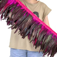 Frange de plumes de coq douces et multicolores de 40-45 cm pour artisanat DIY, vêtements de cosplay, décorations de fête, mariage et carnaval