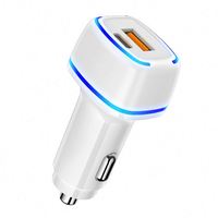Vente en gros Smiley Face Style 2 Type C Chargeur de voiture USB LED PD Chargeur de voiture à charge rapide QC 3.0 Double Port Charge rapide Usb Type C