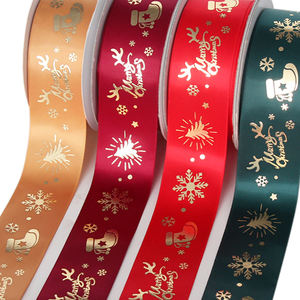 Cintas de una cara de alta calidad 100% poliéster 1,<span class=keywords><strong>5</strong></span> pulgadas-Logotipo personalizado estampado en oro, cinta de regalo personalizada al por mayor - Product Image 5