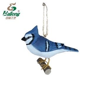 15 Jaar Fabriek Hot Selling Mooie Decoratieve Hout Gesneden En Geschilderd Vogel Ornament - Product Image 3