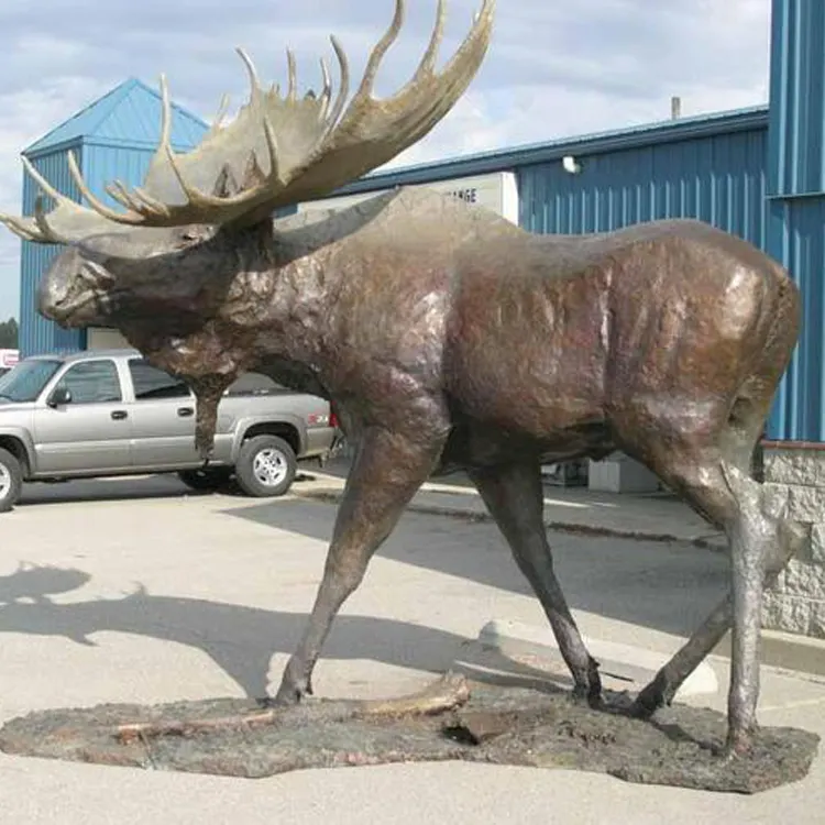 庭の装飾のためのカスタマイズされた等身大のエルク鹿の大きなブロンズ鹿の像