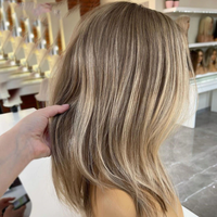 Pelucas frontales de encaje HD, cabello humano con cutícula de Color rubio y marrón, resaltado a la moda, transparente