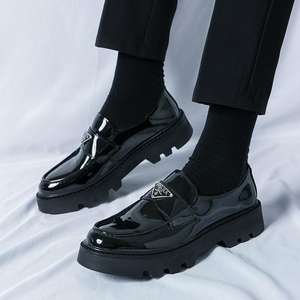 Zapatos Oxford de Hombre Británicos, Impermeables, de Cuero Genuino, Punta Cerrada, Hechos a Mano, para Boda, Formales, Casuales de Negocios, Antideslizantes, con Hebillas y Correas - Product Image 2