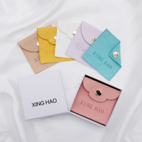 Boîte d'emballage de bijoux en ruban de luxe personnalisée insérer carte boucles d'oreilles sac de pochette de bijoux en daim avec logo
