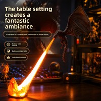 Lampe Dragon Souffleur de Feu en TPE Imprimé en 3D, Veilleuse Volante, Design Moderne Fantastique, Ornement de Bureau pour Chambre et Bureau