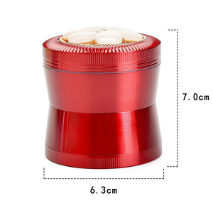 เครื่องบดสมุนไพรแบบขายส่ง บดใบยาสูบและเครื่องเทศ 4 ส่วน ทำจากโลหะผสมสังกะสี ประดับด้วยคริสตัลลายสัตว์ อุปกรณ์เสริมสำหรับการสูบบุหรี่ - Product Image 2