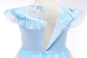 <span class=keywords><strong>Abito</strong></span> Estivo da Principessa <span class=keywords><strong>Elsa</strong></span> per Bambine, Costume per Carnevale e Halloween, Vestito da Regina delle Nevi a Maniche Corte per Bambini - Product Image 5