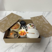 Boîte à emporter personnalisée pour aliments, boîte de pique-nique en carton ondulé transformable en table