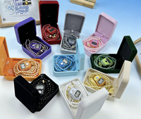 Chapelet de prière religieux en perles de verre avec compteur de doigts et boîte, pour mariage et cadeau de l'Aïd
