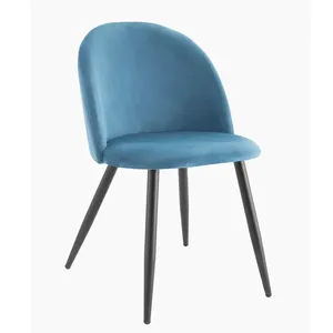 Les meubles confortables modernes de luxe de style français préside la <span class=keywords><strong>chaise</strong></span> de salon tapissée de tissu de <span class=keywords><strong>velours</strong></span> de bleu marine de scarabée - Product Image 6