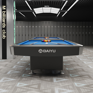 Mesa de Billar BaiYu de 9 pies de Alta Calidad, Fabricada en Madera Maciza, con Cojín de Pizarra y Patas de Madera Sólida, para Ocio en el Hogar, Estándar de Snooker y Billar - Product Image 3