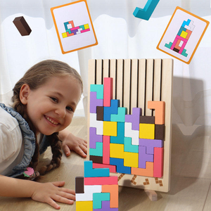 Blocs d'empilage en bois, jouet éducatif, exercices pratiques pour les enfants, jeu de blocs russes - Product Image 6