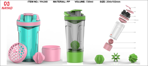 Gran oferta, botella agitadora de proteínas con bola, a prueba de fugas, taza deportiva de plástico sin BPA, logotipo personalizado, botella de agua para gimnasio - Product Image 3