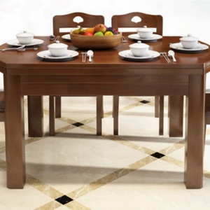 Meubles de style chinois, table à manger ronde pliante en bois massif et ensemble de chaises, table à manger pour appartement - Product Image 6