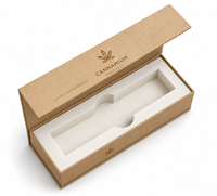 Boîte cadeau magnétique à rabat en matériaux recyclés de haute qualité, emballage vide jetable pour cartouches, gaufrage, 1g 1ml 2g, taille personnalisée, vente en gros